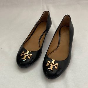 Tory Burch Everly Cap Toe Black Pumps Size 7